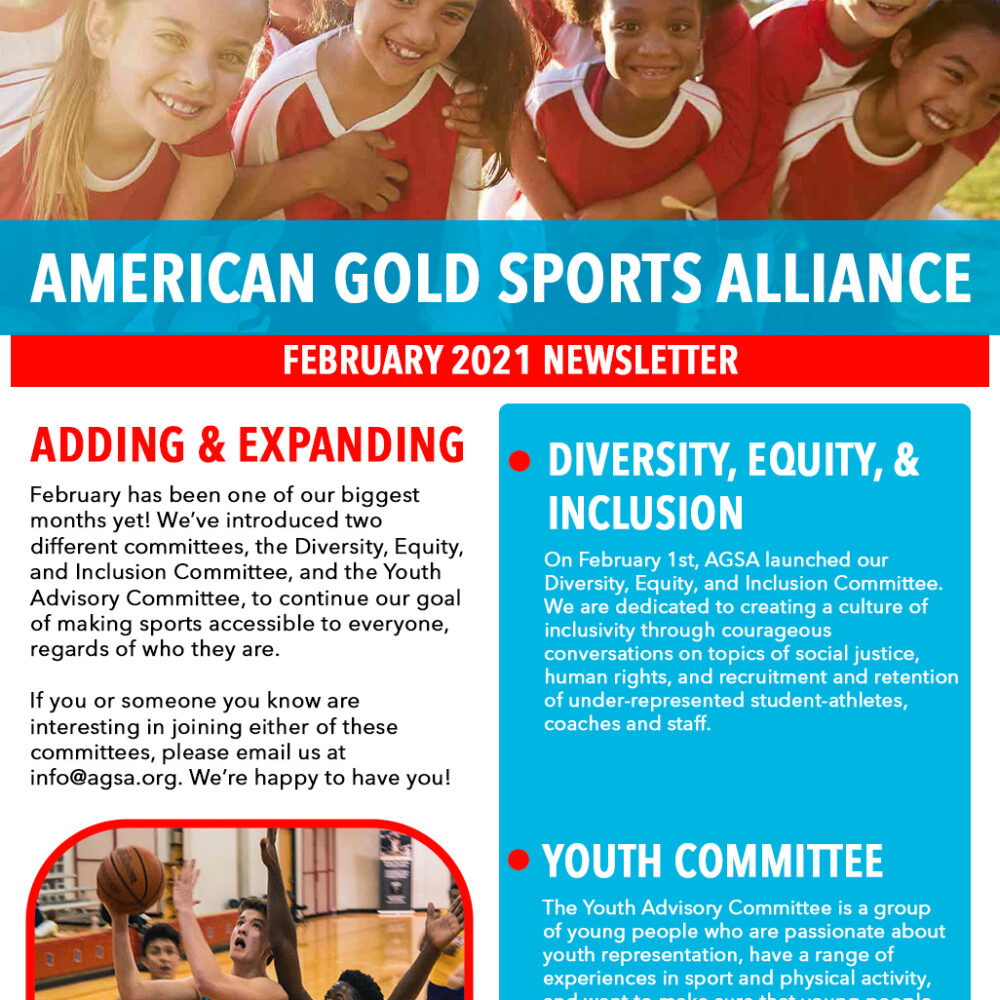 American Gold Sports Alliance February 2021 Newsletter