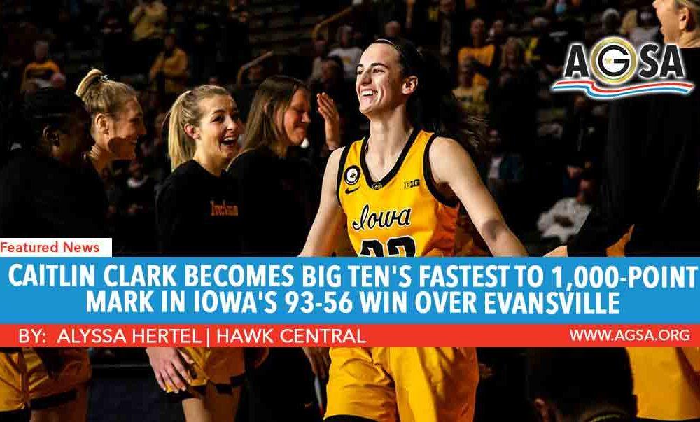 Caitlin Clark becomes Big Ten’s fastest to 1,000-point mark in Iowa’s 93-56 win over Evansville