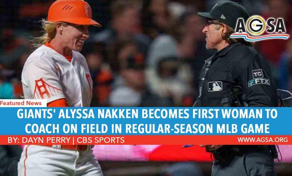 Giants’ Alyssa Nakken becomes first woman to coach on field in regular-season MLB game