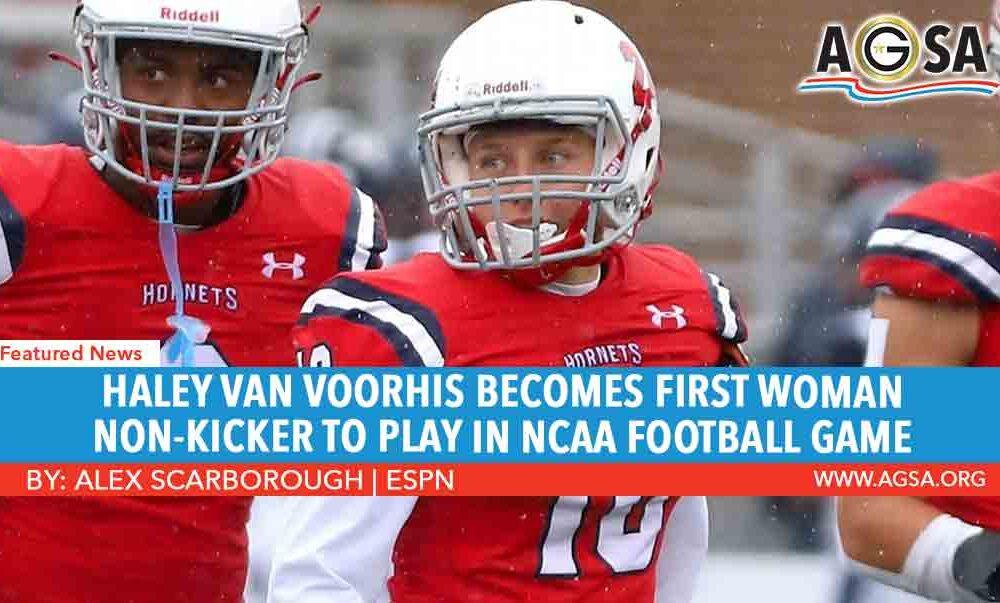 Haley Van Voorhis becomes first woman non-kicker to play in NCAA football game